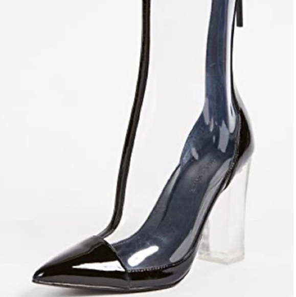 Kendall + Kylie black and clear boots. - Picture 7 of 8